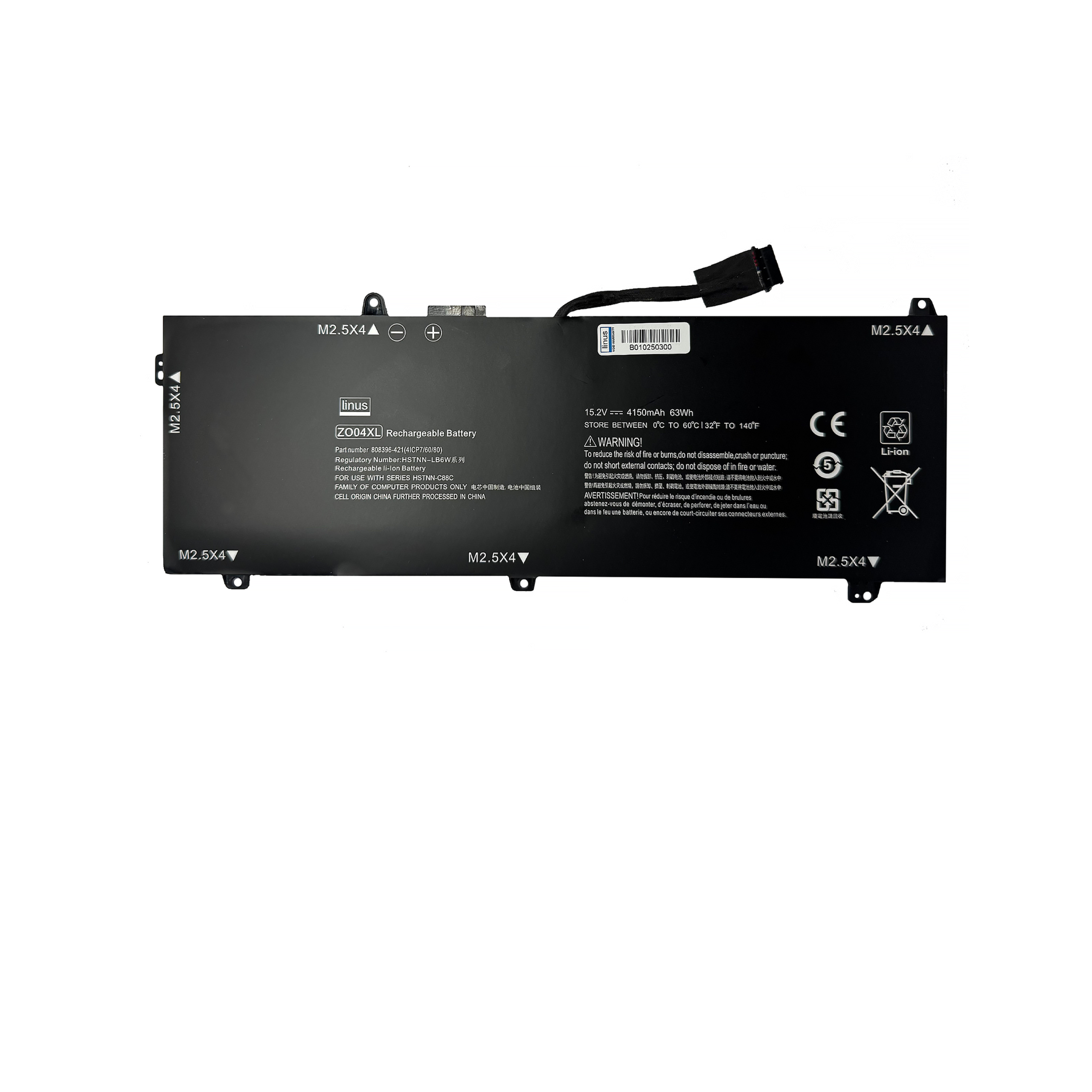 102001025 HP BATTERY ZBOOK STUDIO G3 ZO04XL 4150MAH - Image 1