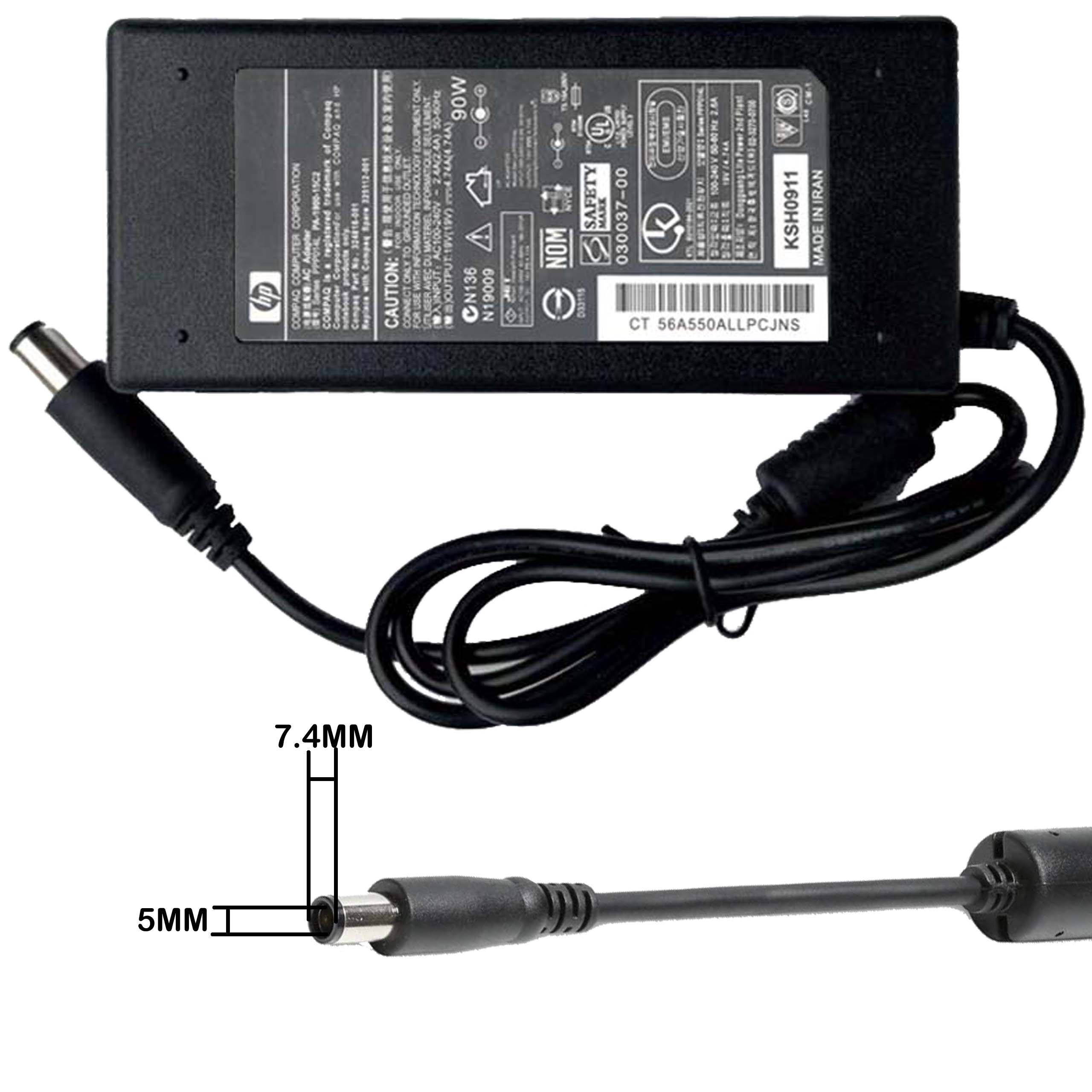 5003.1 HP Adapter 19V 4.7A (7.4*5.0) 90W - Image 1