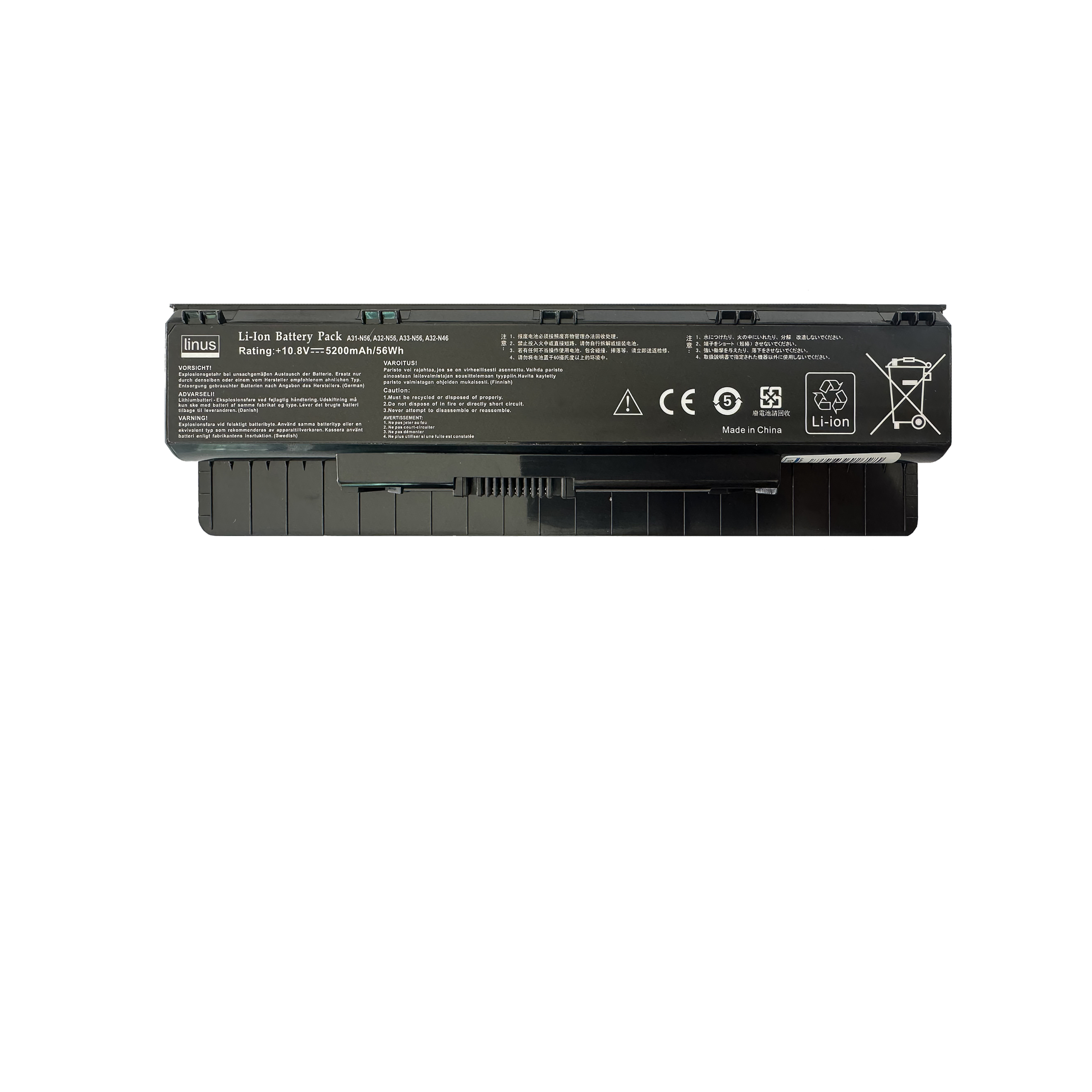 102005049 باتری ایسوس ASUS BATTERY A32‑N56 5200MAH