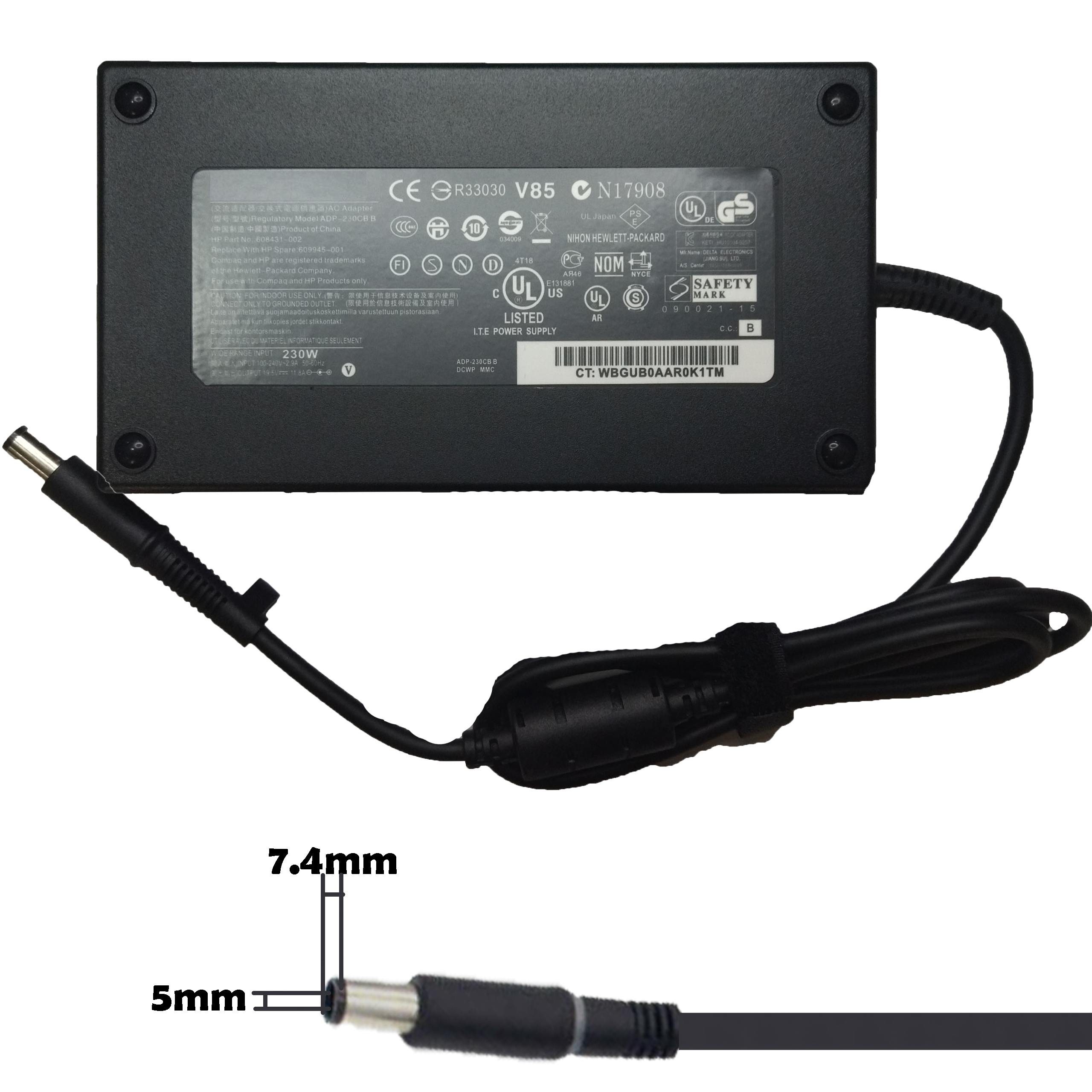 5009 HP Adapter 19.5V 11.8A (7.4*5.0) 230W - Image 1