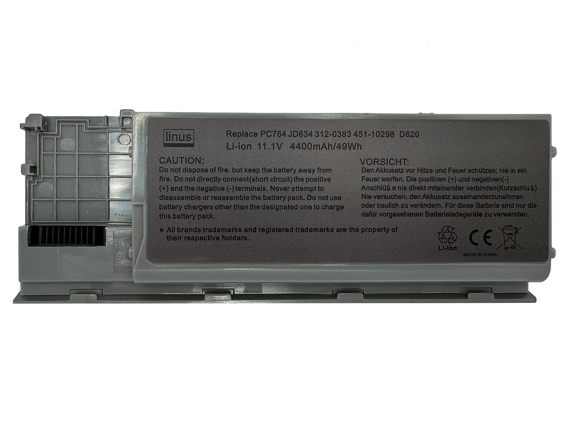 102002031 DELL BATTERY D620 PC764 4400MAH