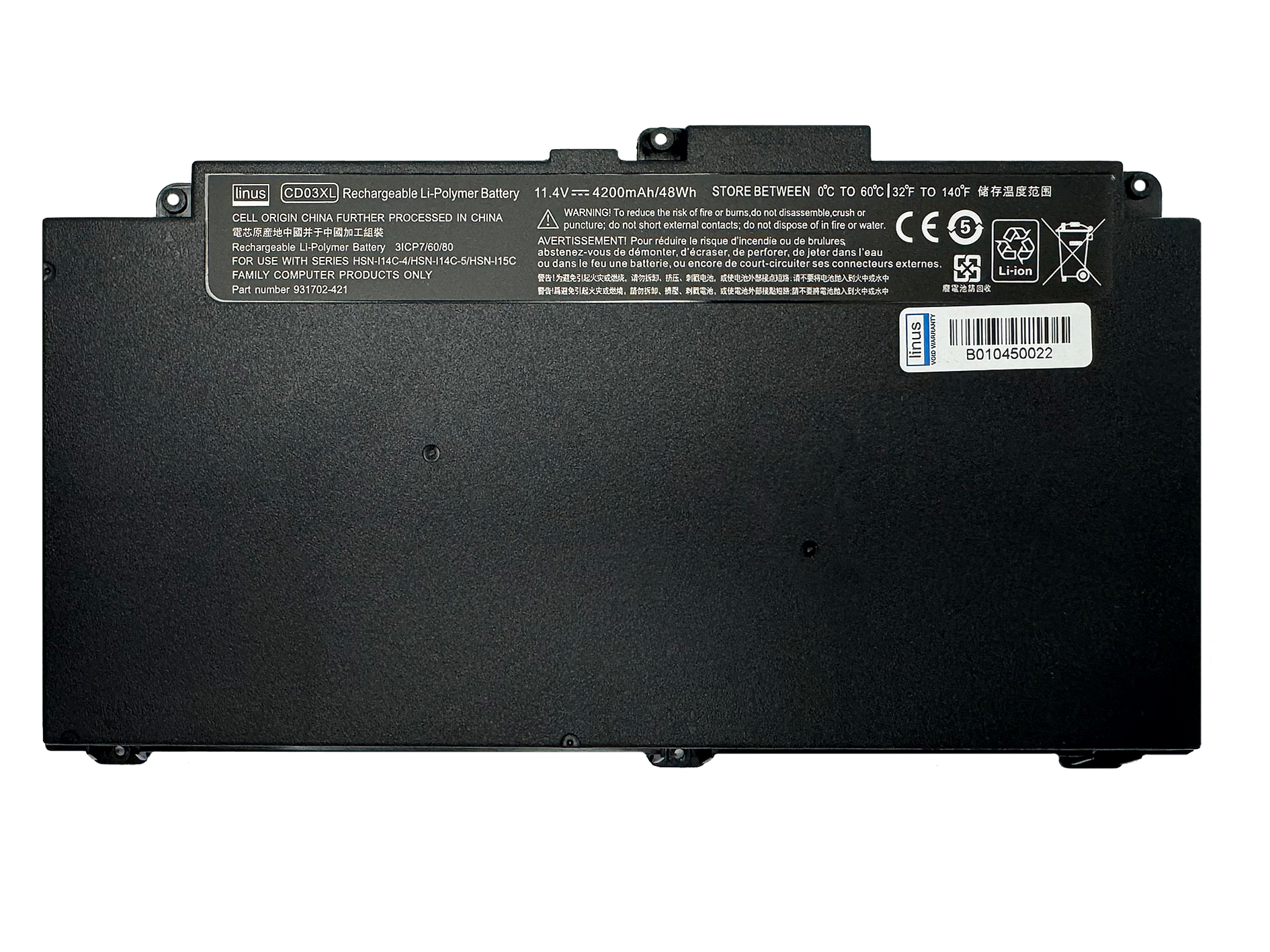 HP BATTERY ProBook 640 CD03XL 4000MAH